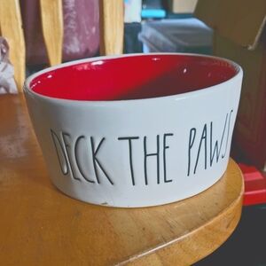 Rae Dunn deck the paws medium sized pet bowl